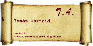 Tamás Asztrid névjegykártya